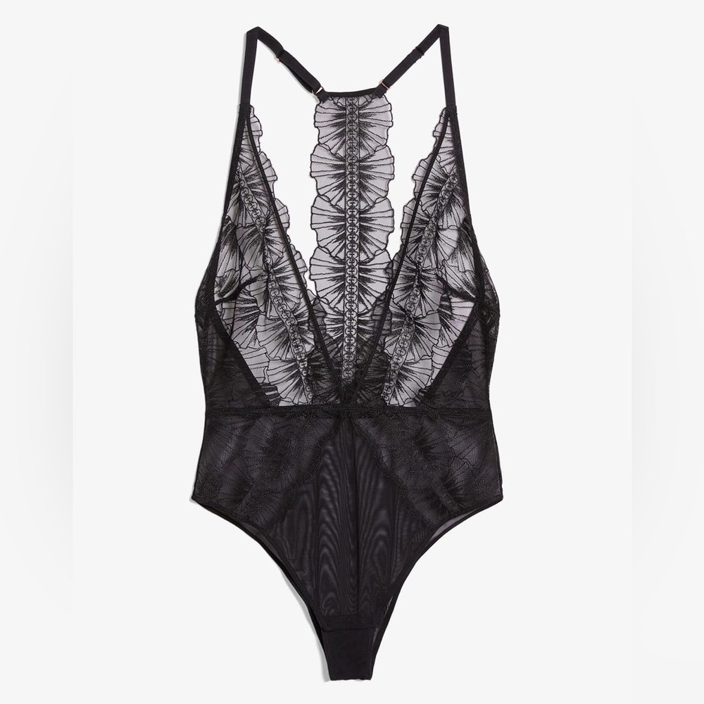 ETAM embroidered tulle bodysuit size M